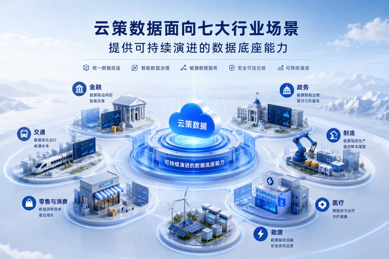 面向七大行业，提供可演进的数据底座能力